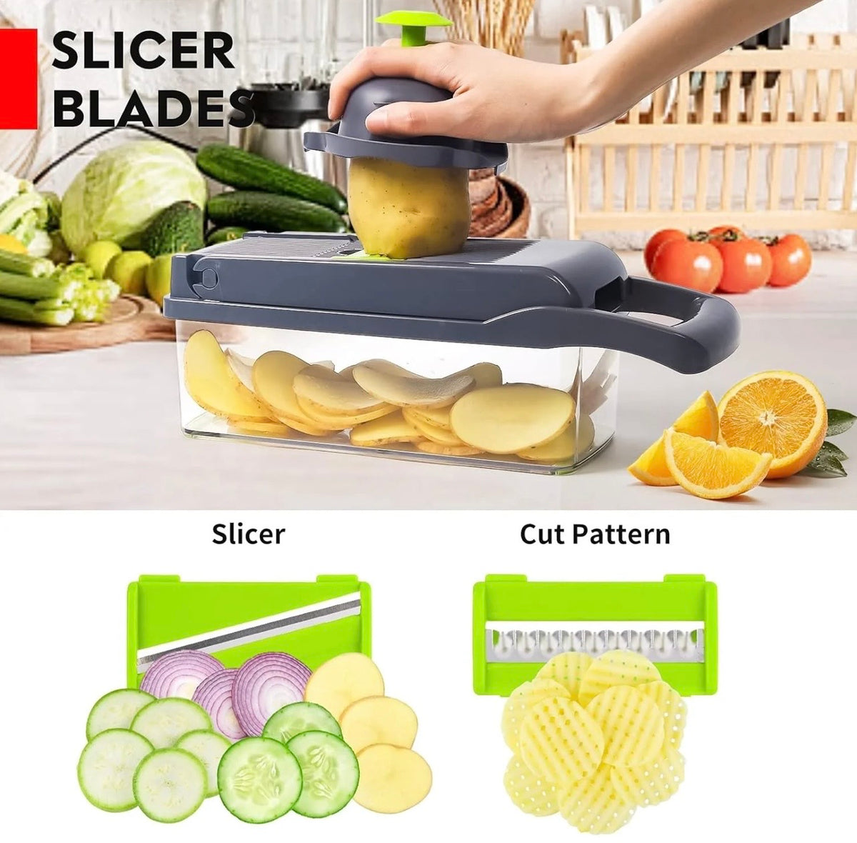 16-in-1 Multi-Functional Vegetable Chopper & Cutter