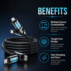 4-in-1 High-Speed 240W Fast Charger Cable – Universal USB-C & Lightning