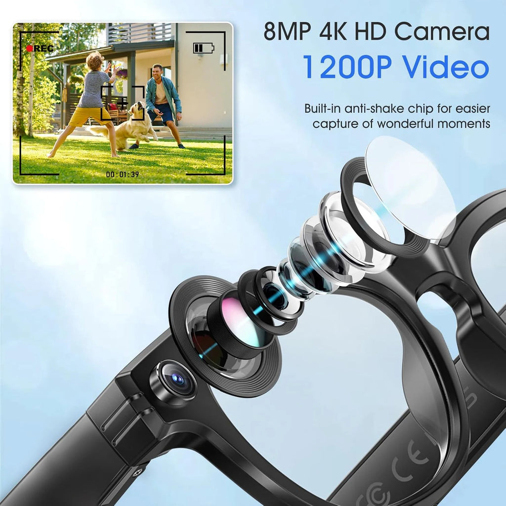 AI Smart Vision Sunglasses – HD Video Recording & Wireless Audio