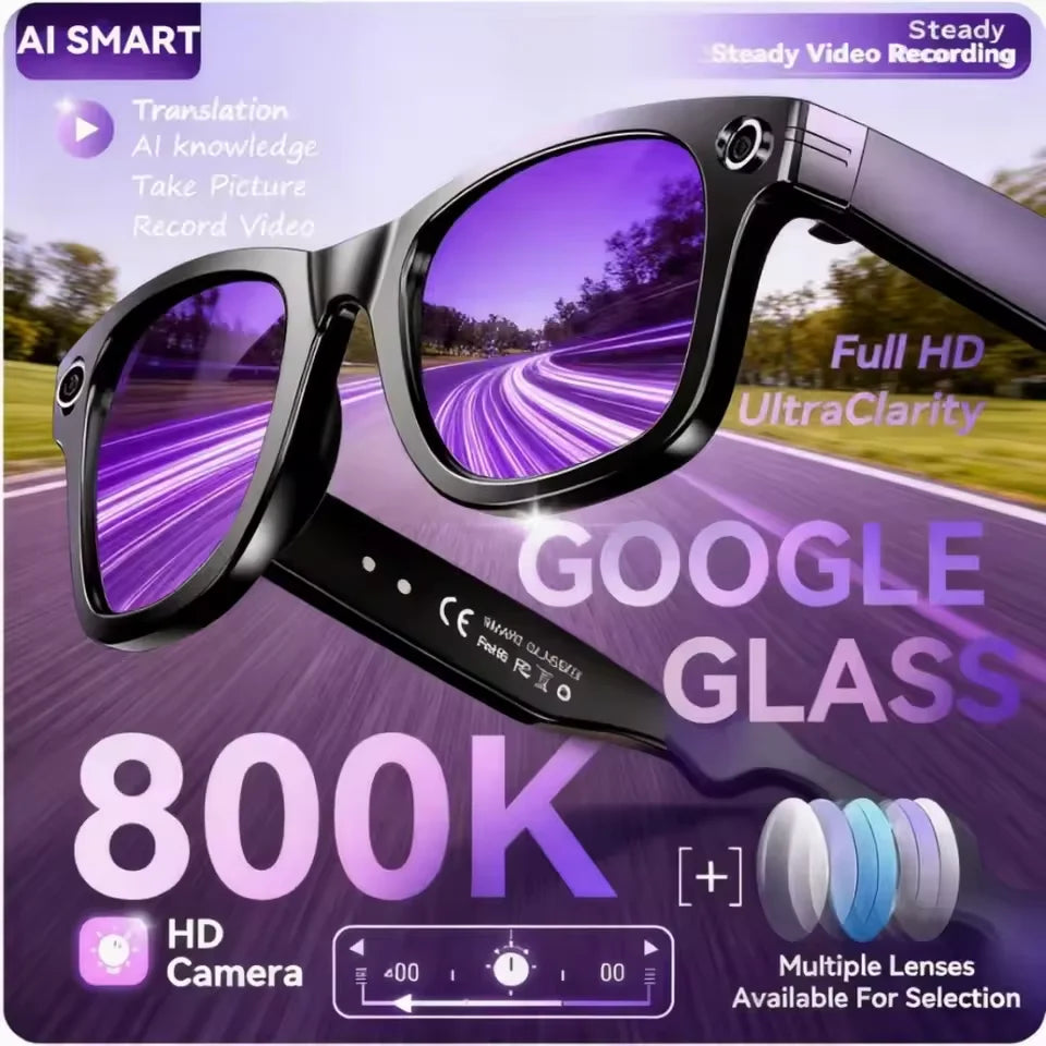 AI Smart Vision Sunglasses – HD Video Recording & Wireless Audio