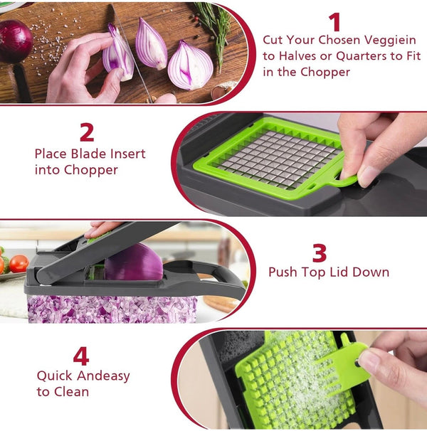 16-in-1 Multi-Functional Vegetable Chopper & Cutter